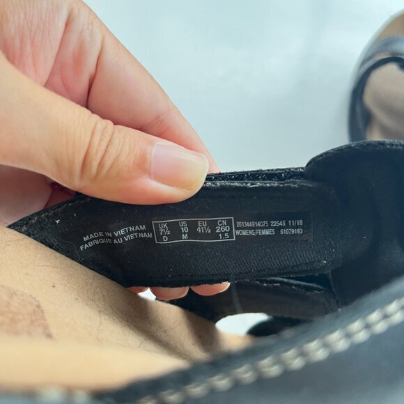 CLARKS Leisa Sprinf Black‎ Leather Slides Slips on Sandals Womens Size 10M Shoes - Picture 4 of 5